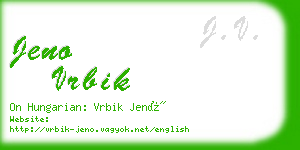 jeno vrbik business card